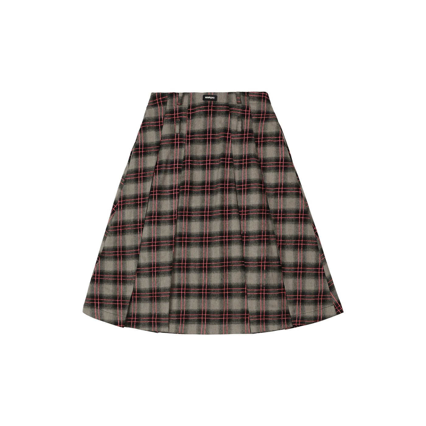 Tom Folds Detail Plaid Long Woolen Skirt-korean-fashion-Skirt-Tom's Closet-OH Garments
