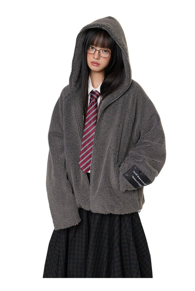 Tom Full Zipped Fleece Hooded Jacket-korean-fashion-Jacket-Tom's Closet-OH Garments