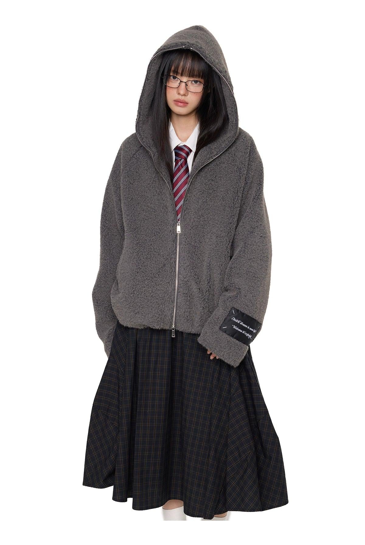 Tom Full Zipped Fleece Hooded Jacket-korean-fashion-Jacket-Tom's Closet-OH Garments