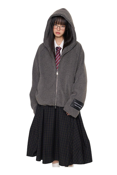 Tom Full Zipped Fleece Hooded Jacket-korean-fashion-Jacket-Tom's Closet-OH Garments