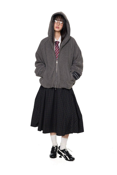 Tom Full Zipped Fleece Hooded Jacket-korean-fashion-Jacket-Tom's Closet-OH Garments