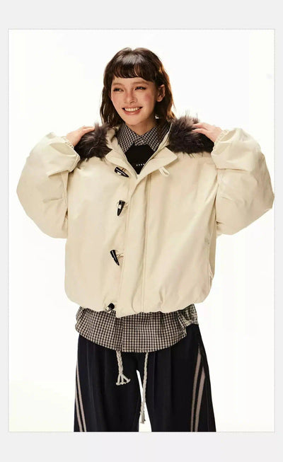 Tom Fur Collar Toggle Down Jacket-korean-fashion-Jacket-Tom's Closet-OH Garments