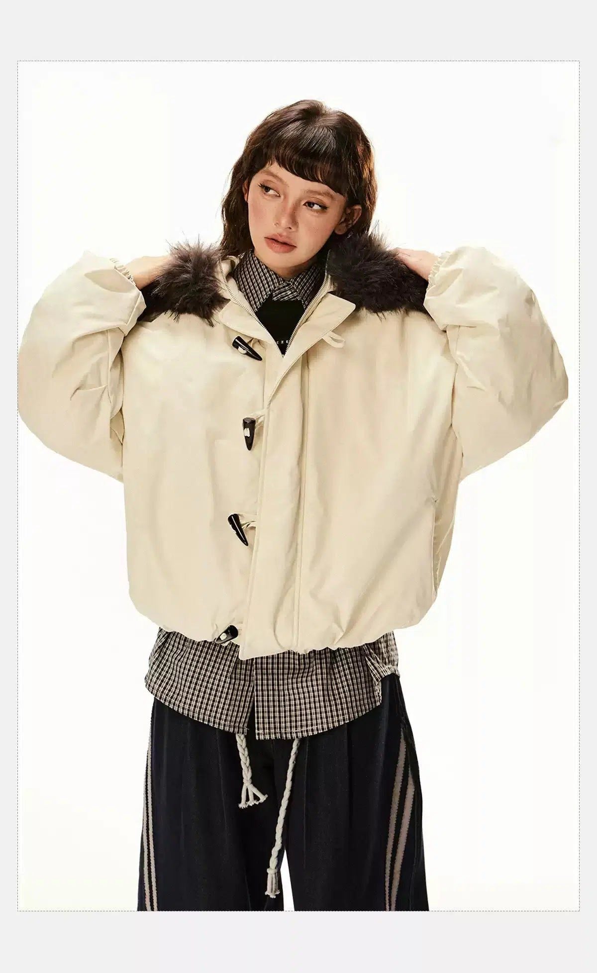 Tom Fur Collar Toggle Down Jacket-korean-fashion-Jacket-Tom's Closet-OH Garments