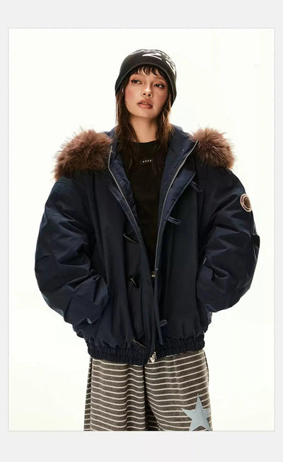 Tom Fur Collar Toggle Down Jacket-korean-fashion-Jacket-Tom's Closet-OH Garments