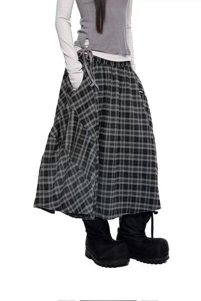 Tom Gartered Spliced Plaid Skirt-korean-fashion-Skirt-Tom's Closet-OH Garments