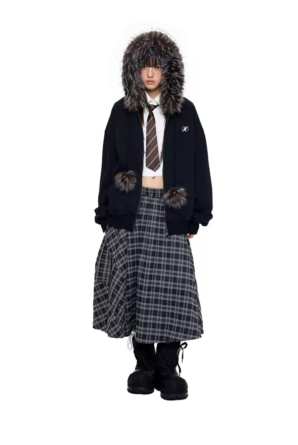 Tom Gartered Spliced Plaid Skirt-korean-fashion-Skirt-Tom's Closet-OH Garments