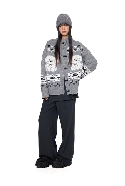 Tom Graphic Knit Toggle Buttoned Cardigan-korean-fashion-Cardigan-Tom's Closet-OH Garments