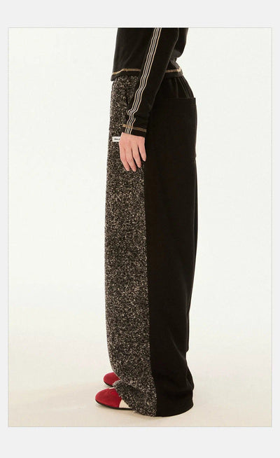 Tom Half Splice Pattern Sweatpants-korean-fashion-Pants-Tom's Closet-OH Garments