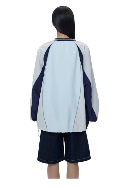 Tom Letter Print Sports V-Neck Crewneck-korean-fashion-Crewneck-Tom's Closet-OH Garments