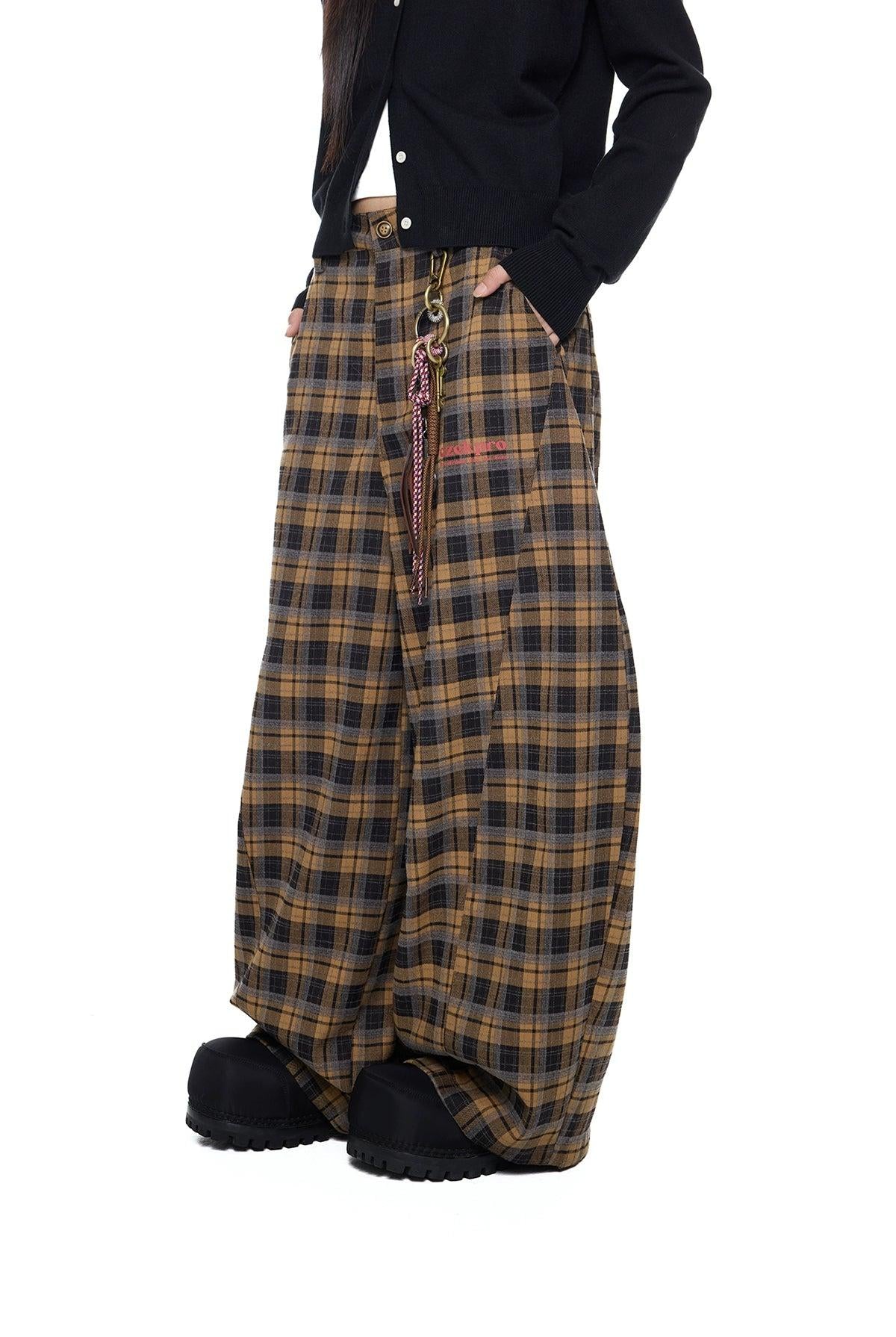 Tom Loose Fit Plaid Pants-korean-fashion-Pants-Tom's Closet-OH Garments