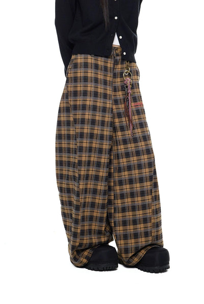 Tom Loose Fit Plaid Pants-korean-fashion-Pants-Tom's Closet-OH Garments