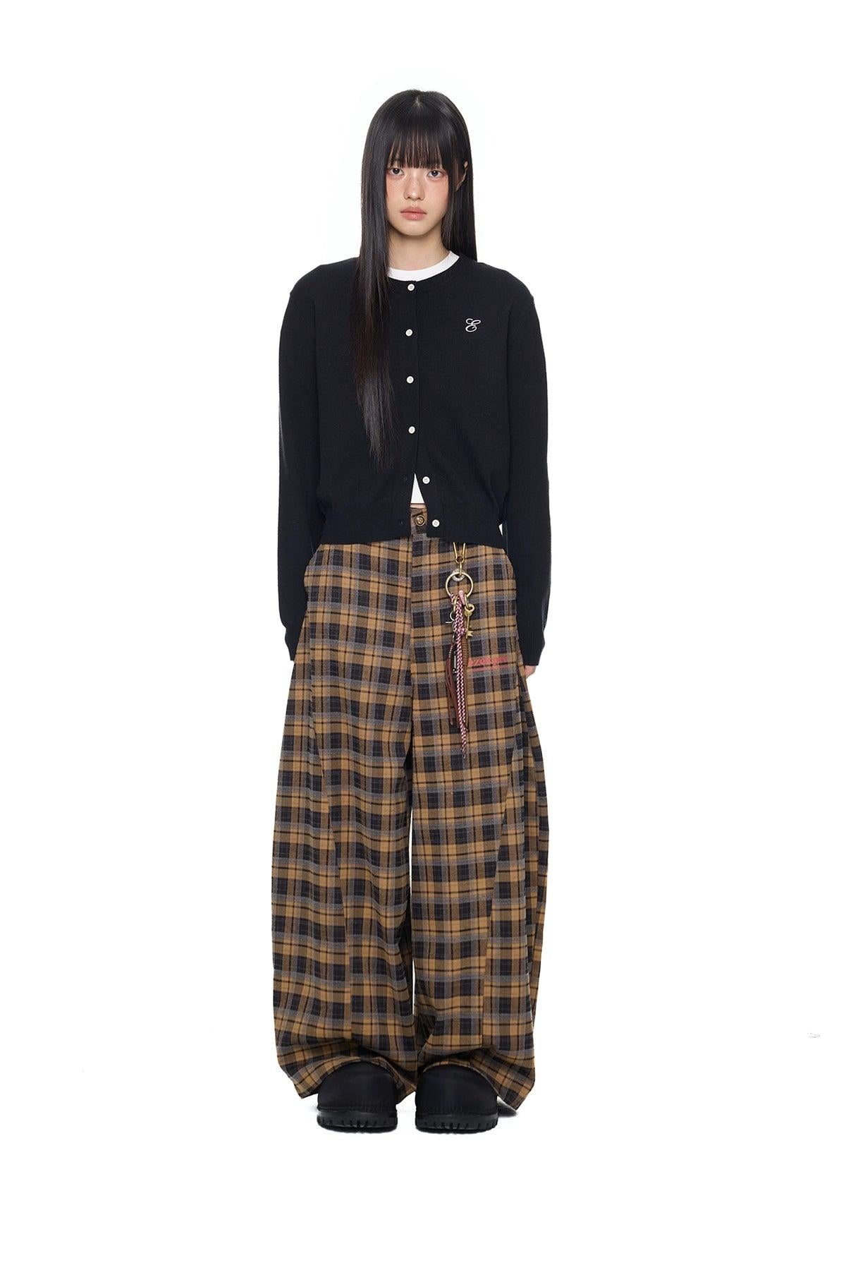 Tom Loose Fit Plaid Pants-korean-fashion-Pants-Tom's Closet-OH Garments