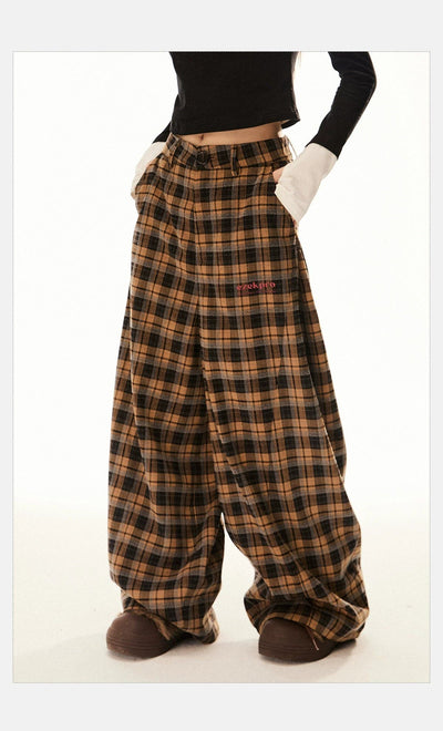 Tom Loose Plaid Pants-korean-fashion-Pants-Tom's Closet-OH Garments