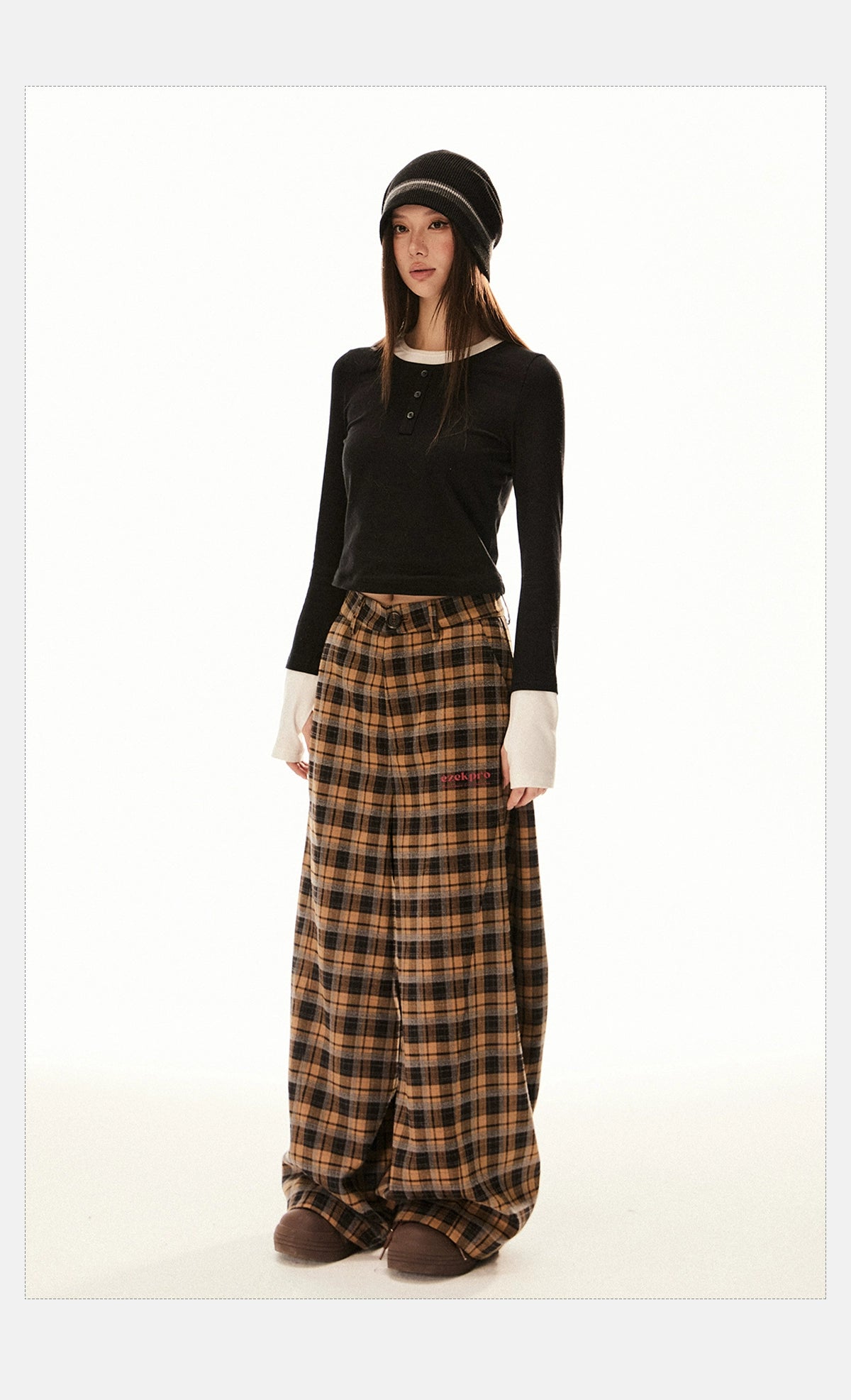 Tom Loose Plaid Pants-korean-fashion-Pants-Tom's Closet-OH Garments