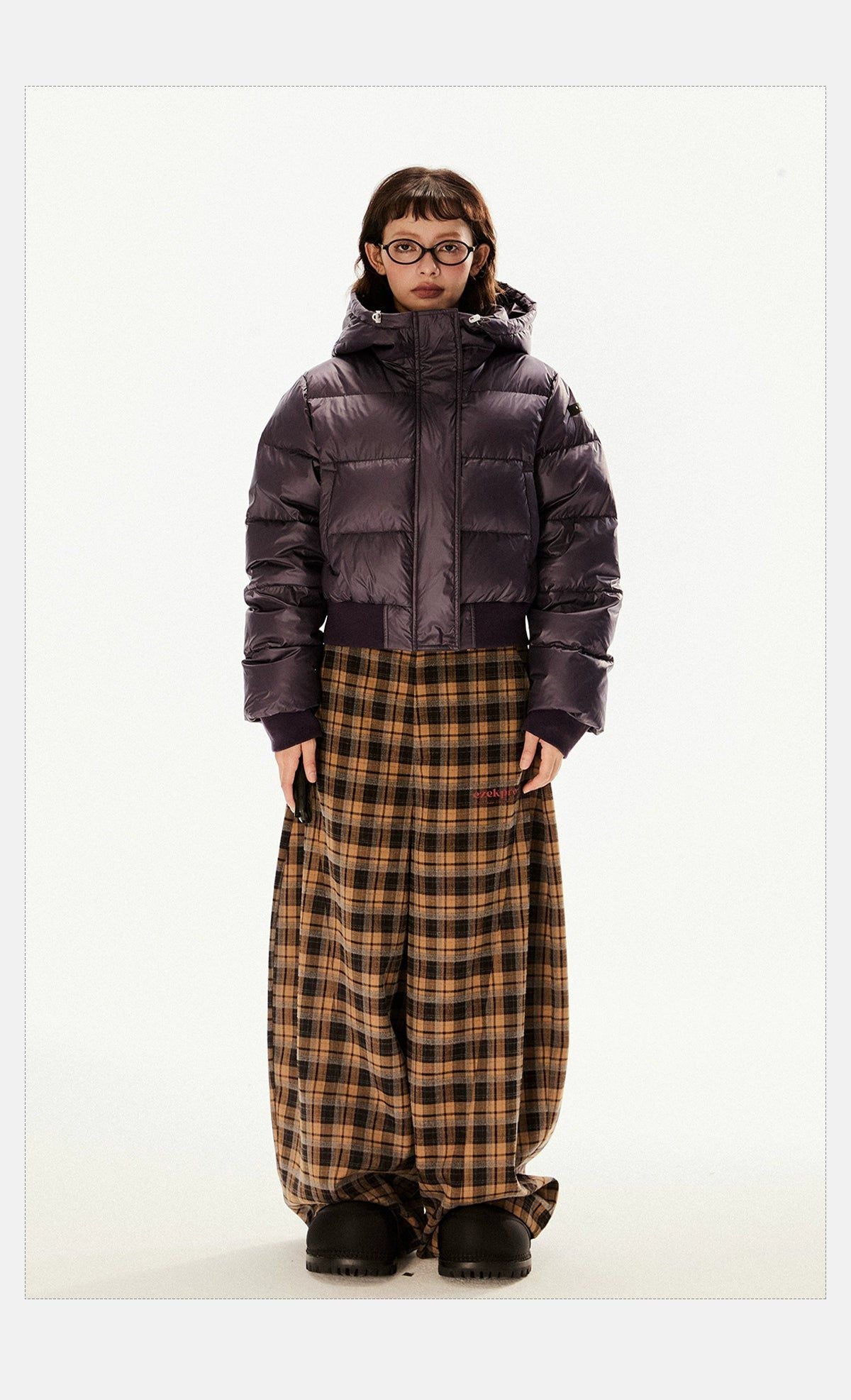 Tom Minimal Hooded Cropped Down Jacket-korean-fashion-Jacket-Tom's Closet-OH Garments