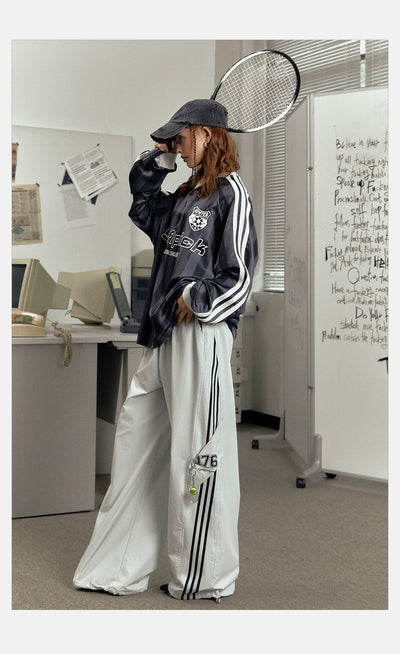 Tom Number and Lines Track Pants-korean-fashion-Pants-Tom's Closet-OH Garments