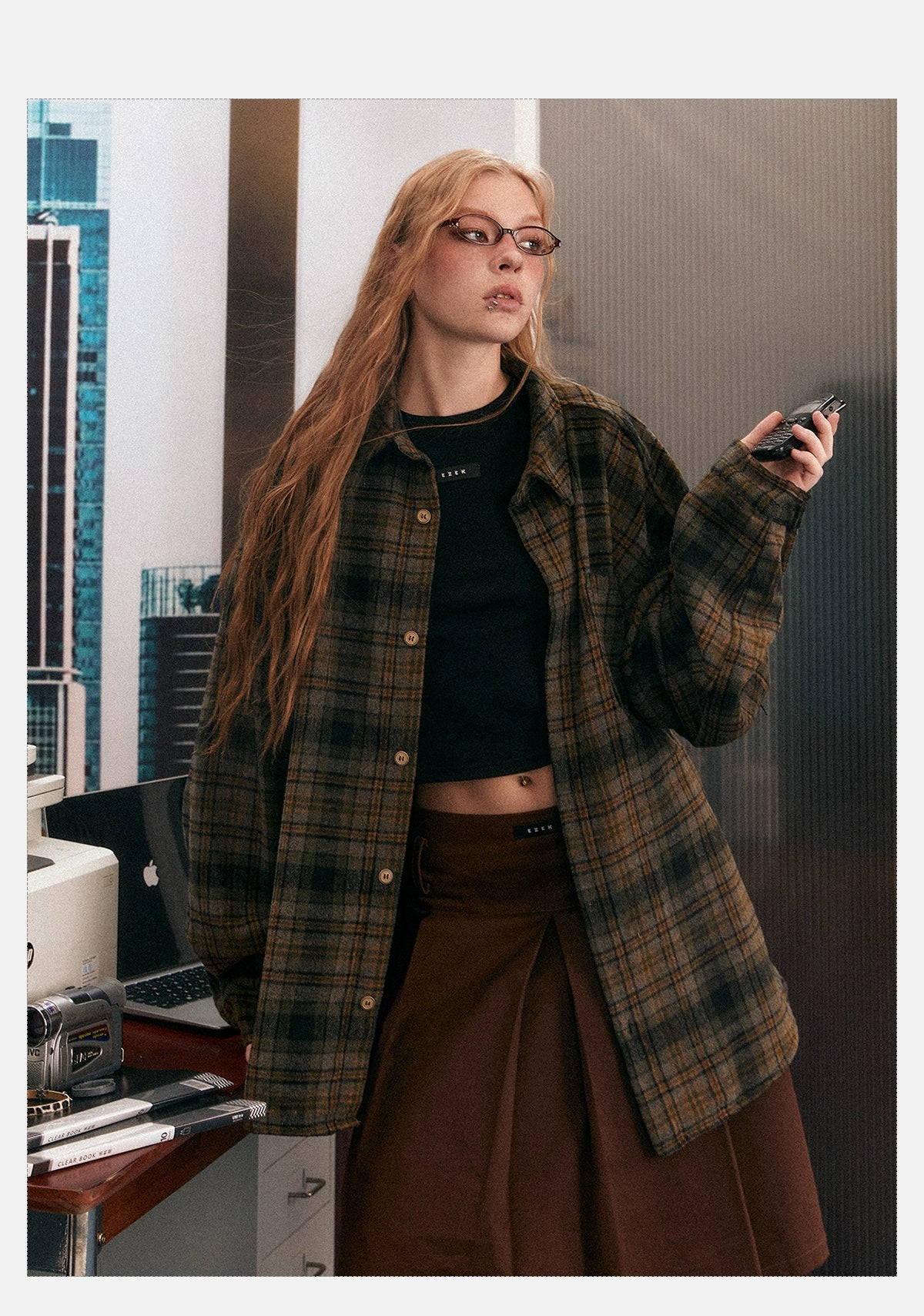 Tom Oversized Plaid Wool Shirt-korean-fashion-Shirt-Tom's Closet-OH Garments