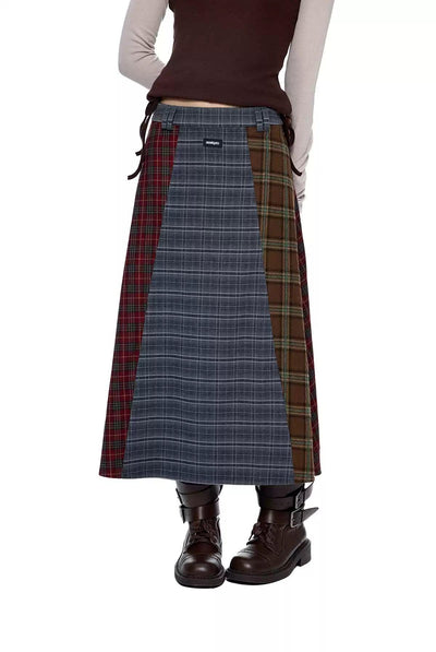 Tom Pattern Spliced Long Skirt-korean-fashion-Skirt-Tom's Closet-OH Garments