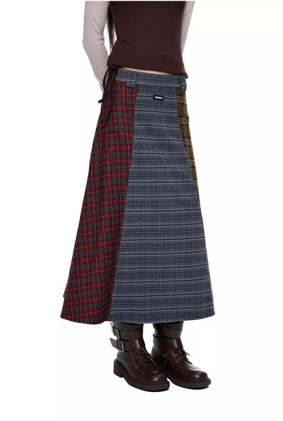 Tom Pattern Spliced Long Skirt-korean-fashion-Skirt-Tom's Closet-OH Garments