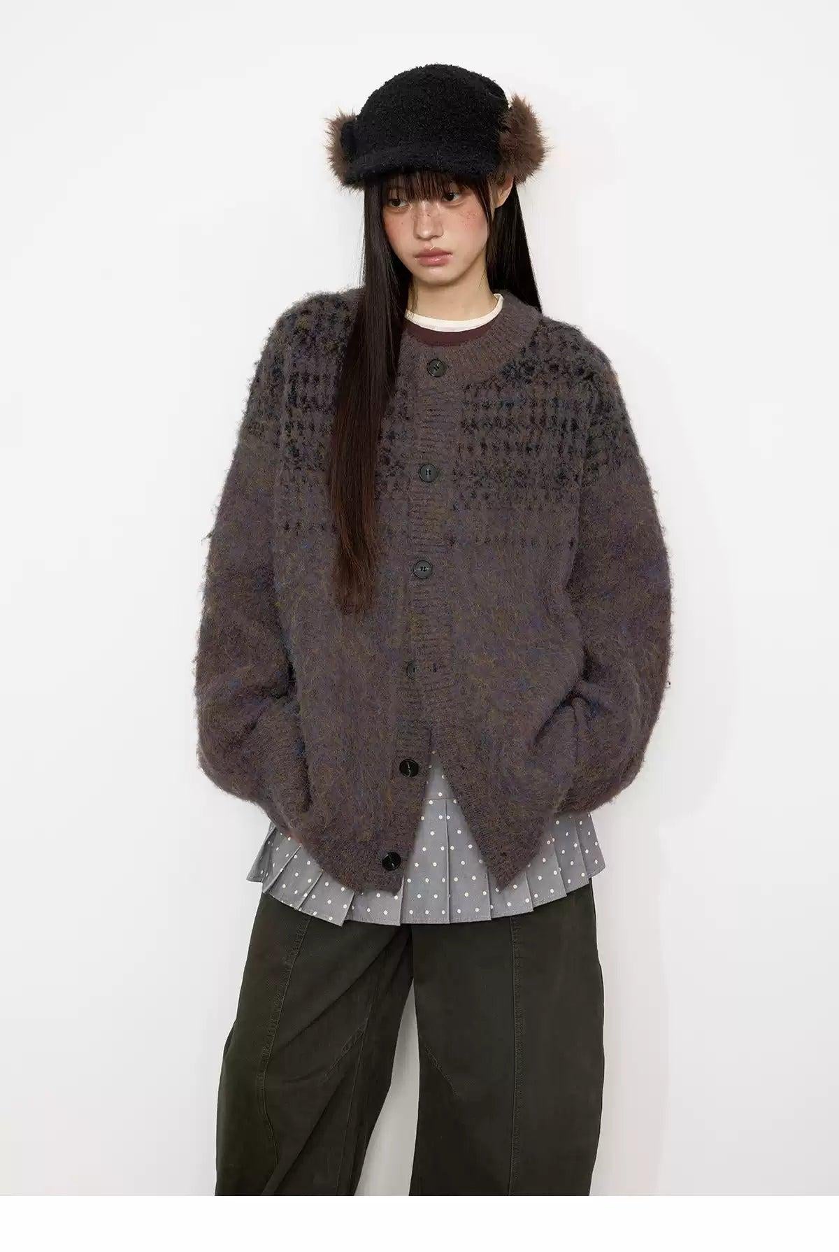 Tom Patterned Buttoned Cardigan-korean-fashion-Cardigan-Tom's Closet-OH Garments
