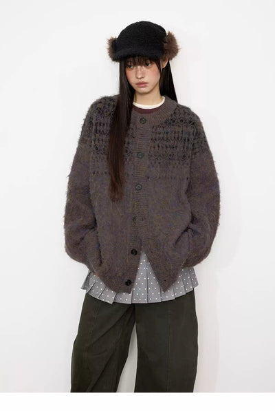 Tom Patterned Buttoned Cardigan-korean-fashion-Cardigan-Tom's Closet-OH Garments
