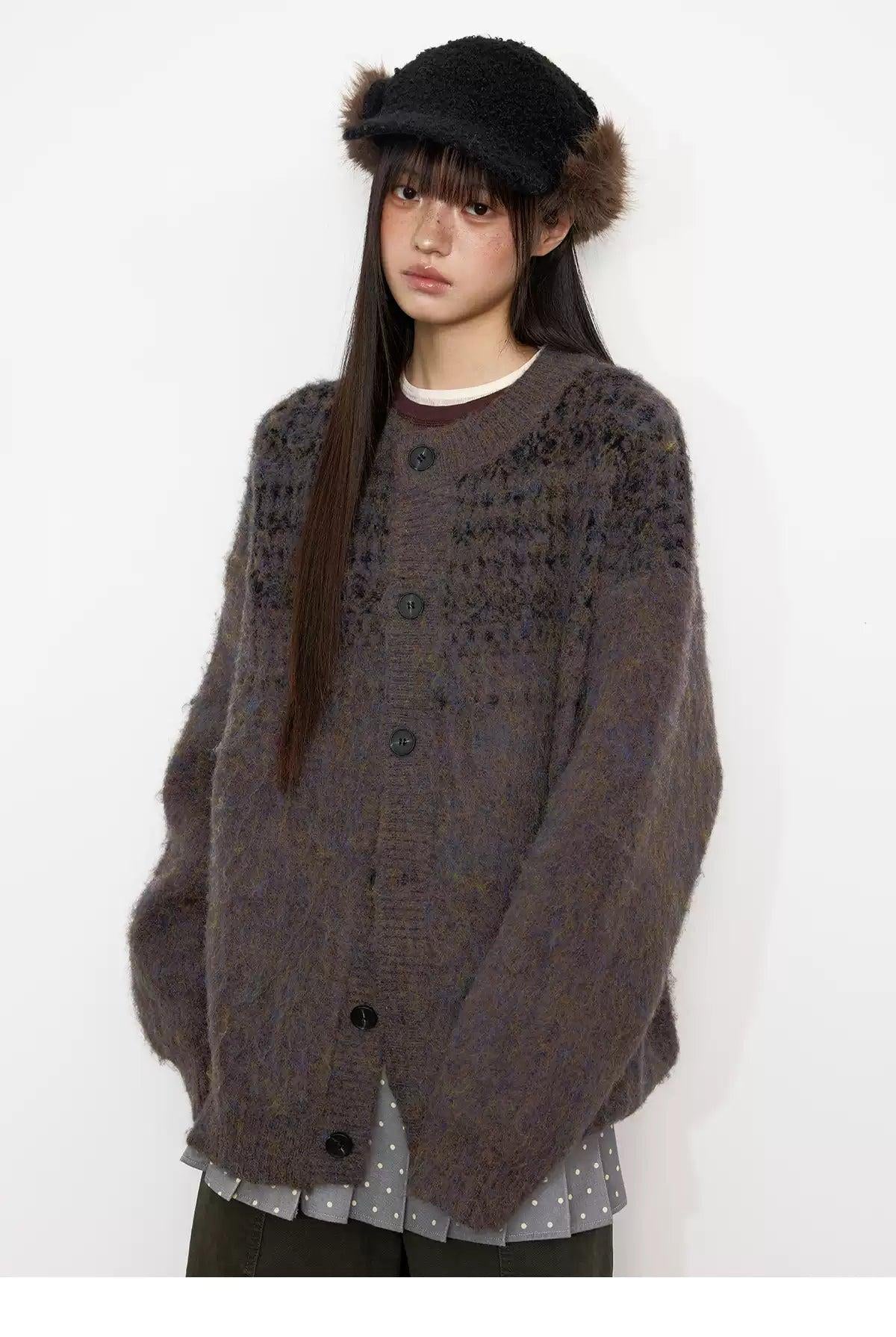 Tom Patterned Buttoned Cardigan-korean-fashion-Cardigan-Tom's Closet-OH Garments