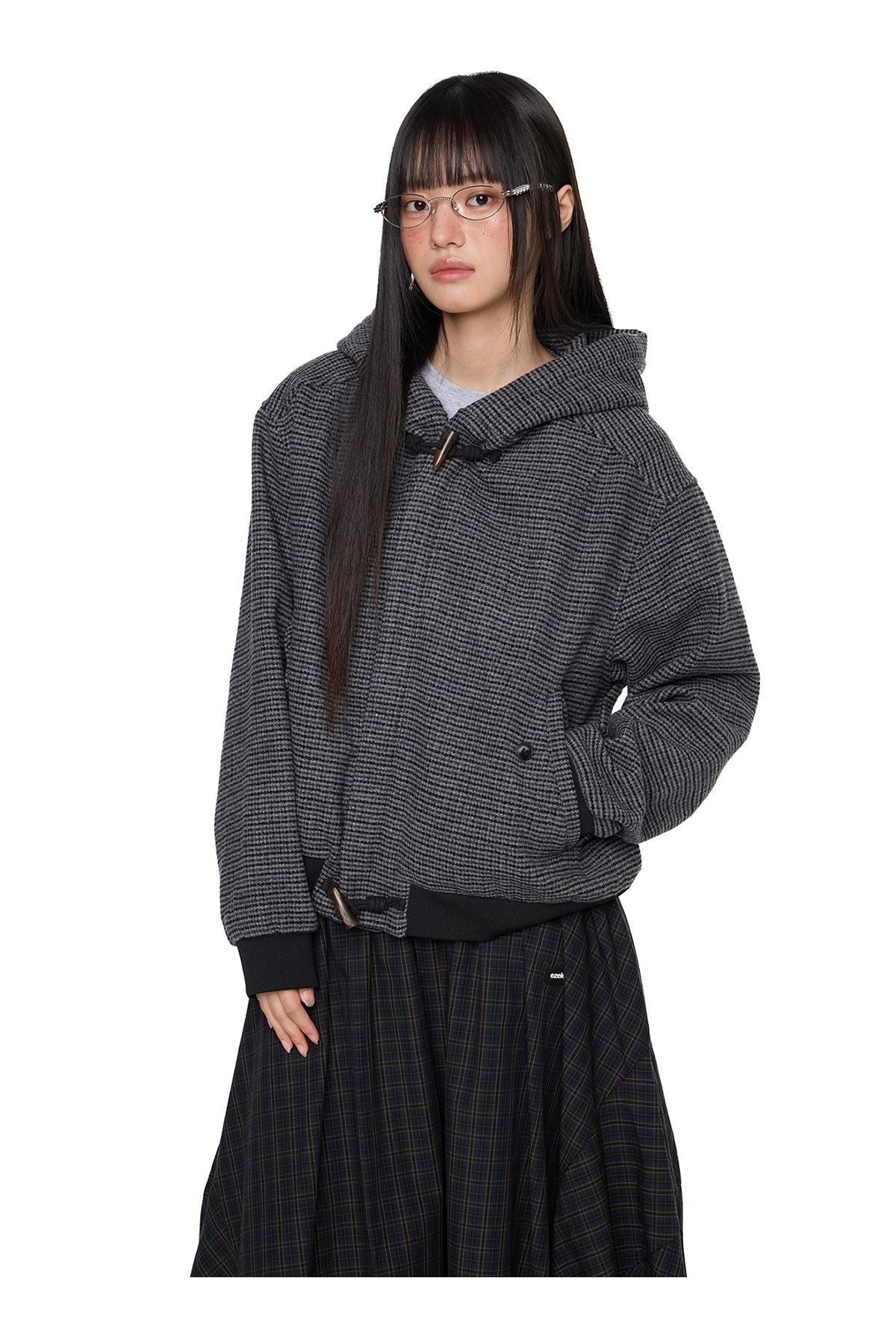 Tom Patterned Thick Hooded Jacket-korean-fashion-Jacket-Tom's Closet-OH Garments
