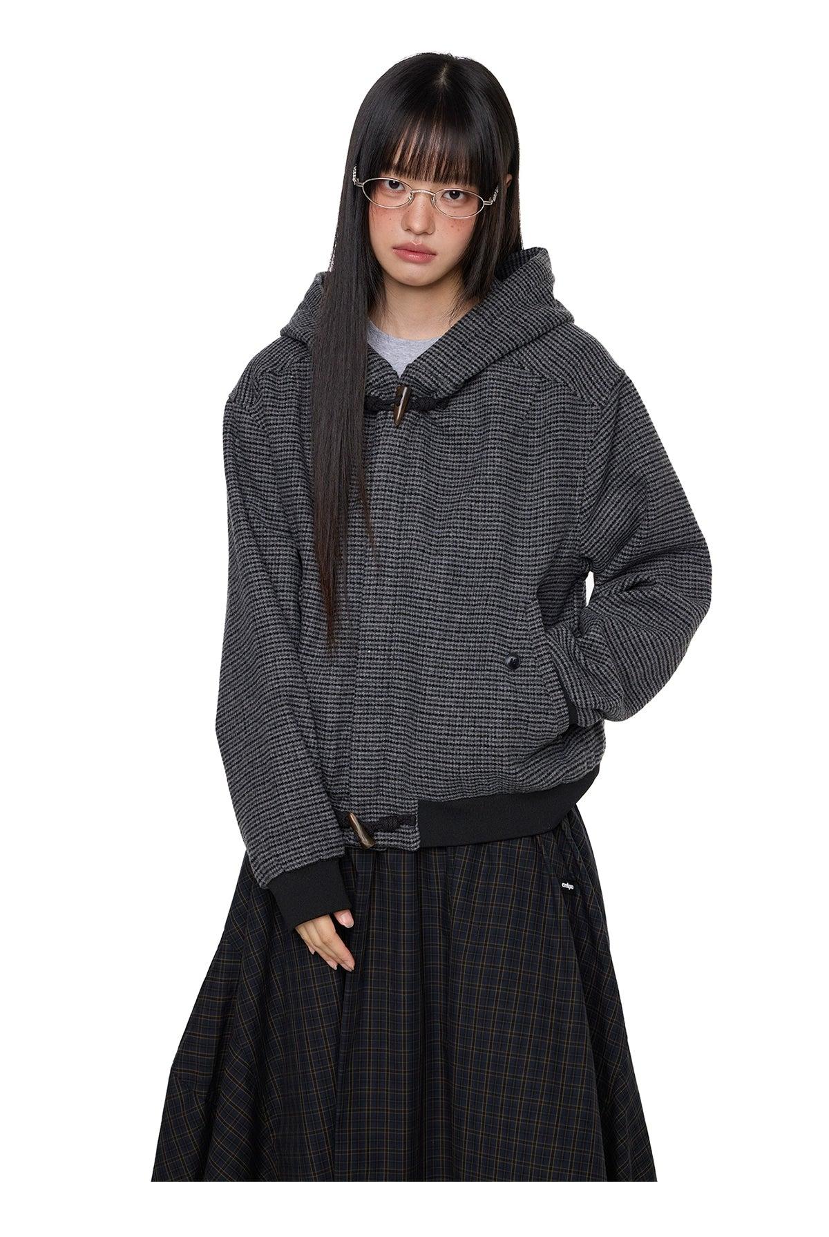 Tom Patterned Thick Hooded Jacket-korean-fashion-Jacket-Tom's Closet-OH Garments