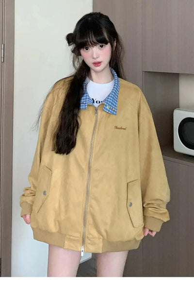 Tom Plaid Lapel Relax Fit Jacket-korean-fashion-Jacket-Tom's Closet-OH Garments