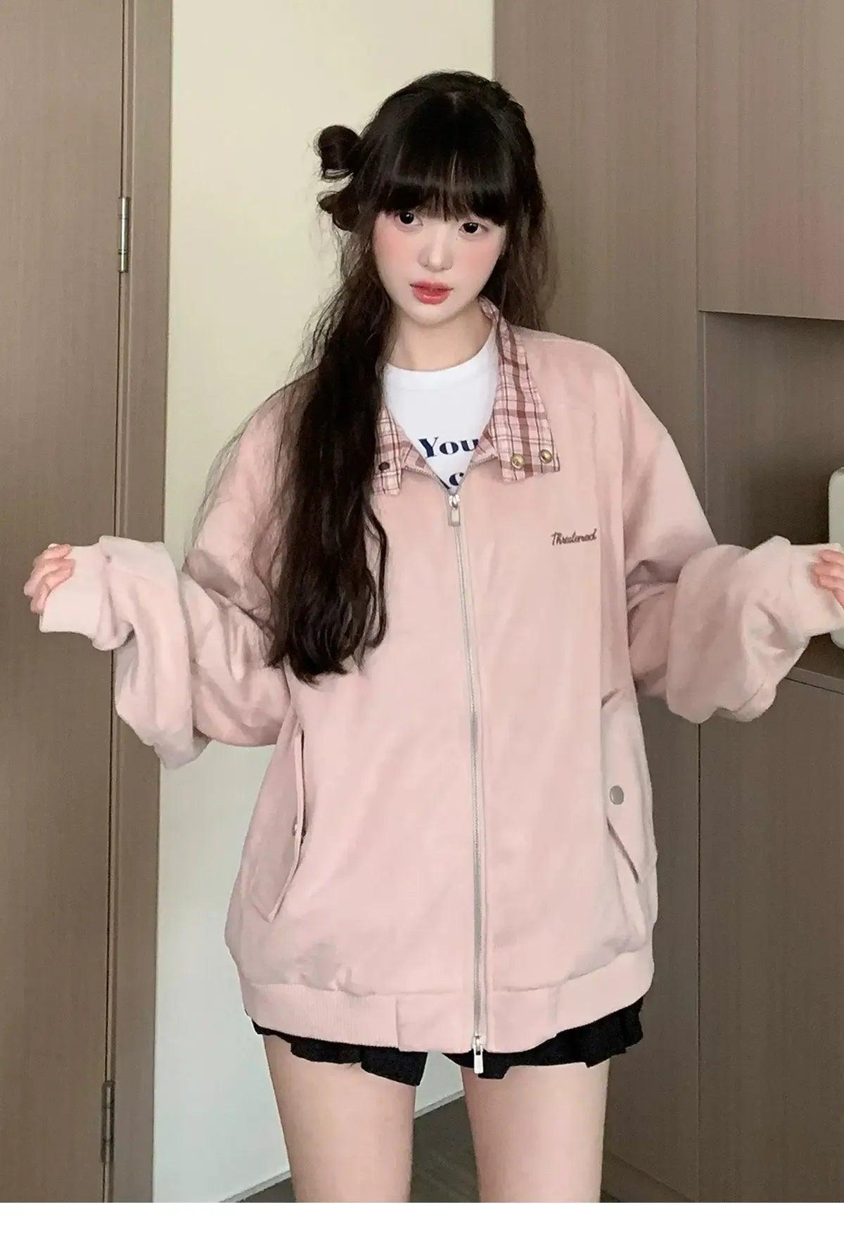 Tom Plaid Lapel Relax Fit Jacket-korean-fashion-Jacket-Tom's Closet-OH Garments
