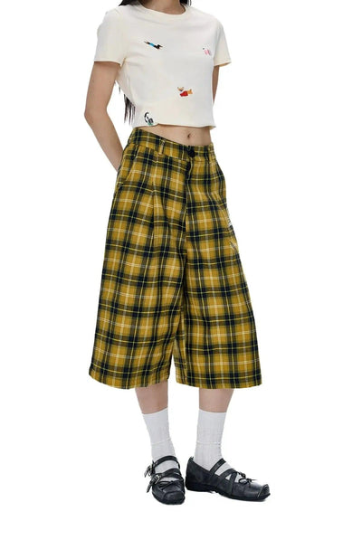Tom Plaid Loose Shorts-korean-fashion-Shorts-Tom's Closet-OH Garments
