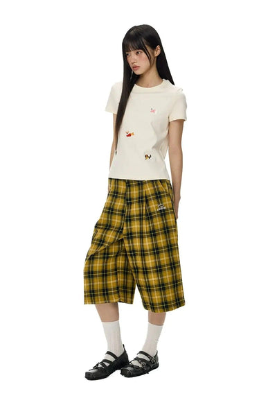 Tom Plaid Loose Shorts-korean-fashion-Shorts-Tom's Closet-OH Garments