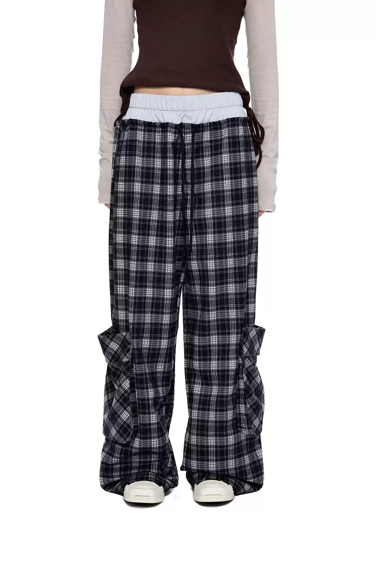 Tom Plaid Side Pockets Pants-korean-fashion-Pants-Tom's Closet-OH Garments