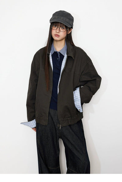 Tom Plaid Spliced Clean Fit Jacket-korean-fashion-Jacket-Tom's Closet-OH Garments