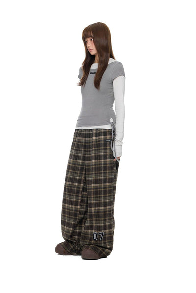 Tom Plaid Straight Leg Pants-korean-fashion-Pants-Tom's Closet-OH Garments