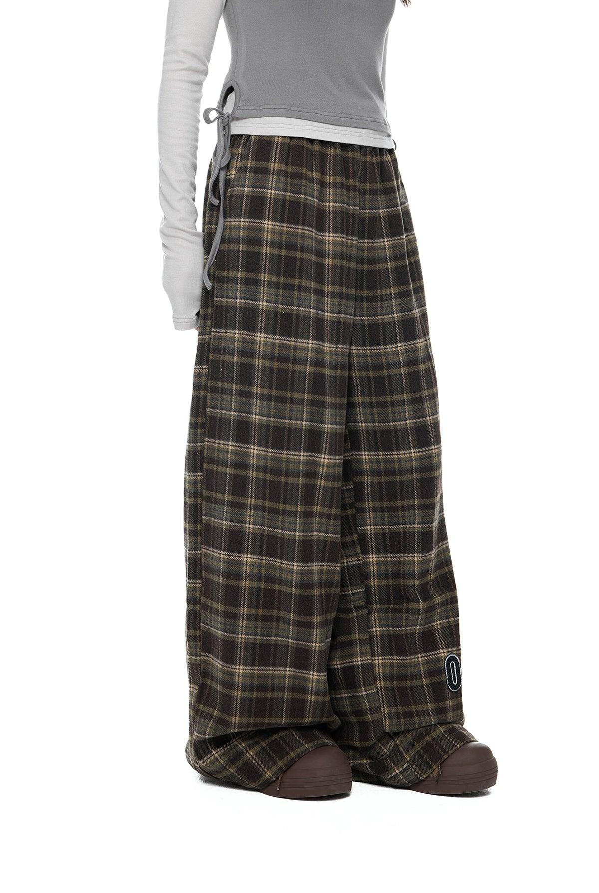 Tom Plaid Straight Leg Pants-korean-fashion-Pants-Tom's Closet-OH Garments