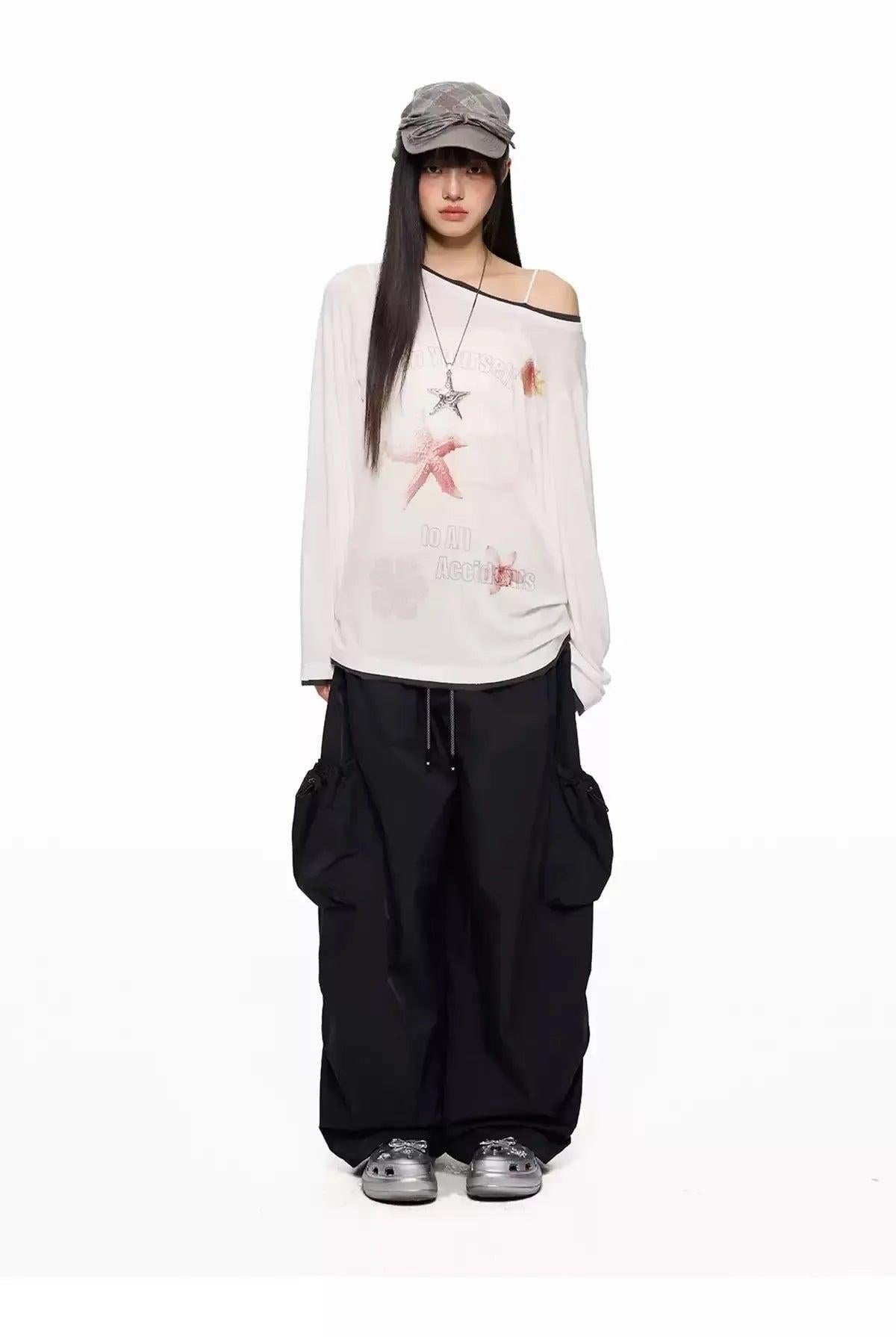 Tom Plaid Waist 3-D Pocket Cargo Pants-korean-fashion-Pants-Tom's Closet-OH Garments
