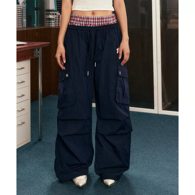 Tom Plaid Waist Pleated Track Pants-korean-fashion-Pants-Tom's Closet-OH Garments