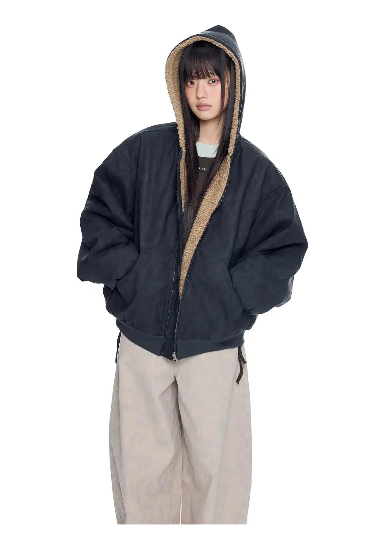 Tom Reversible Fleece-Lined Hooded Jacket-korean-fashion-Jacket-Tom's Closet-OH Garments