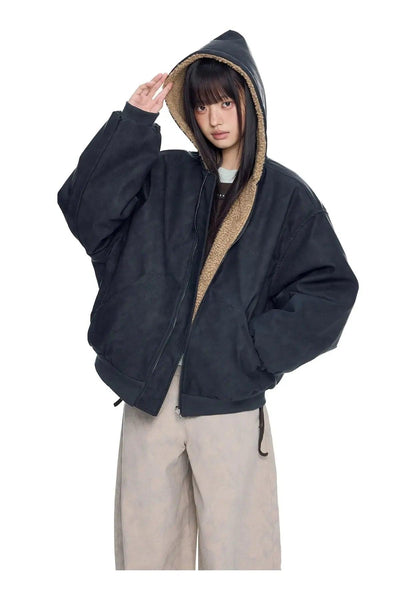 Tom Reversible Fleece-Lined Hooded Jacket-korean-fashion-Jacket-Tom's Closet-OH Garments