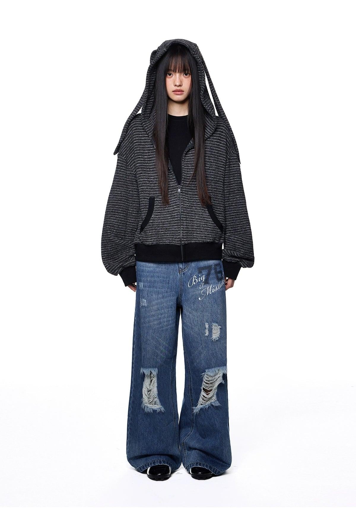 Tom Ripped Wide Leg Jeans-korean-fashion-Jeans-Tom's Closet-OH Garments