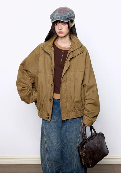 Tom Ruched Hem Loose Denim Jacket-korean-fashion-Jacket-Tom's Closet-OH Garments
