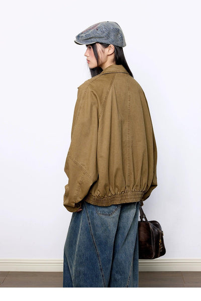 Tom Ruched Hem Loose Denim Jacket-korean-fashion-Jacket-Tom's Closet-OH Garments
