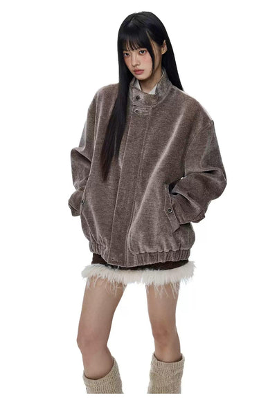 Tom Ruched Hem Textured Jacket-korean-fashion-Jacket-Tom's Closet-OH Garments