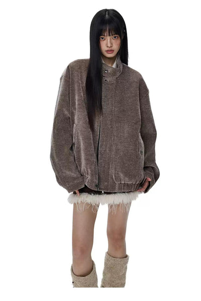 Tom Ruched Hem Textured Jacket-korean-fashion-Jacket-Tom's Closet-OH Garments