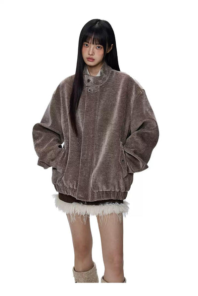 Tom Ruched Hem Textured Jacket-korean-fashion-Jacket-Tom's Closet-OH Garments