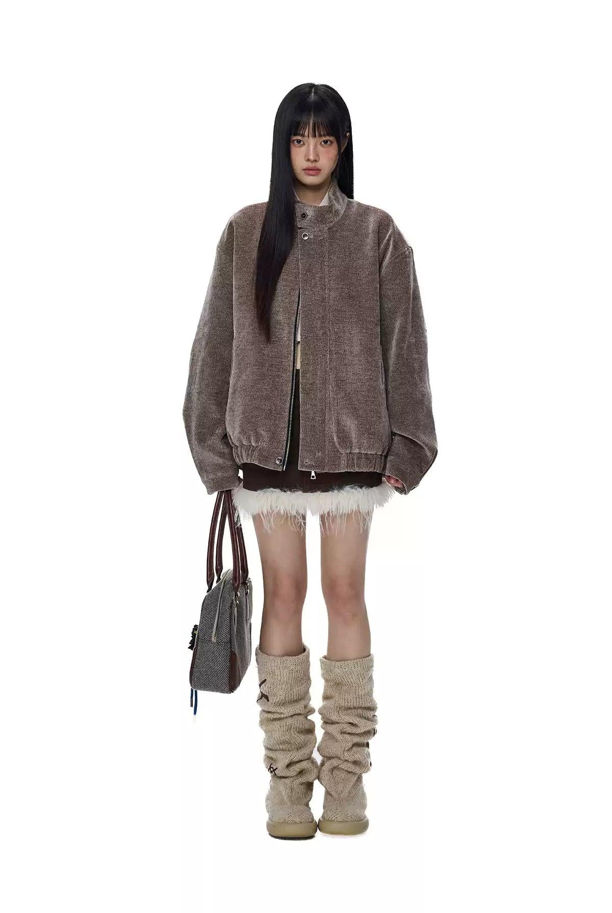 Tom Ruched Hem Textured Jacket-korean-fashion-Jacket-Tom's Closet-OH Garments