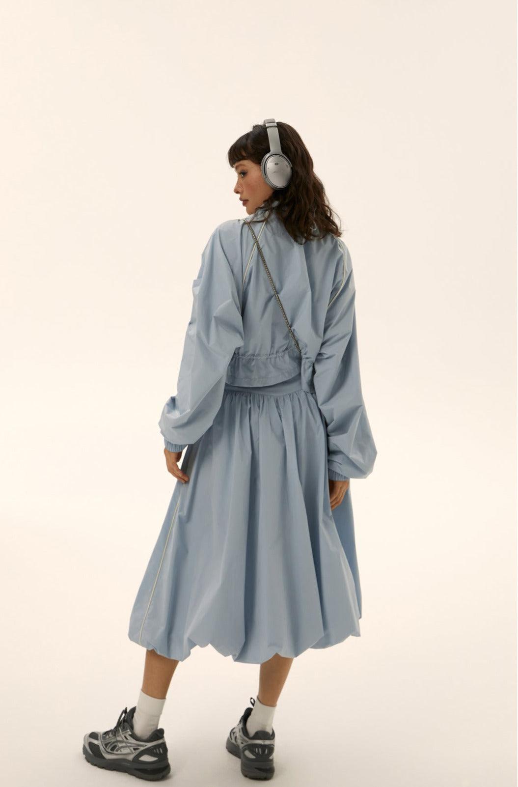 Tom Ruched Jacket & Long Track Skirt Set-korean-fashion-Clothing Set-Tom's Closet-OH Garments