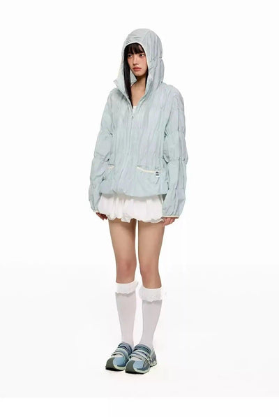 Tom Ruched Sun Protection Hooded Jacket-korean-fashion-Jacket-Tom's Closet-OH Garments