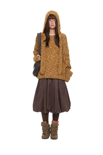 Tom Scarf Hood Loose Sweater-korean-fashion-Sweater-Tom's Closet-OH Garments